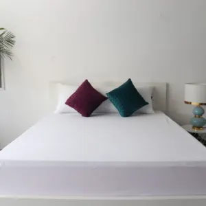 Protège-<span class=keywords><strong>matelas</strong></span> <span class=keywords><strong>housse</strong></span> <span class=keywords><strong>de</strong></span> <span class=keywords><strong>matelas</strong></span> luxe chaud doux velours King Size 30 éponge blanc uni imperméable <span class=keywords><strong>drap</strong></span> tricoté tapis <span class=keywords><strong>de</strong></span> lit - Product Image 2