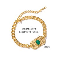 Bracelet en pierre naturelle, style œil de chat, coquillage creux, étanche, bijoux en acier inoxydable PVD or 18 ct pour femmes