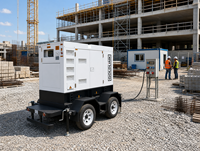 Générateur diesel remorquable Cummins 125 KVA, générateur diesel 100 KW sur remorque, générateur refroidi par eau, alternateur sans balais, certifié CE