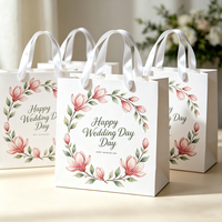 Sac en papier biodégradable personnalisé avec lamination brillante de qualité supérieure, motif floral magnolia, production en 72h, vente en gros