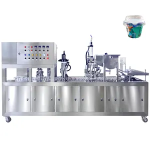 Fermentation Milk Set Style Yoghurt Flavored Stirred Yogurt Automatic Cup Filling Sealing Machine