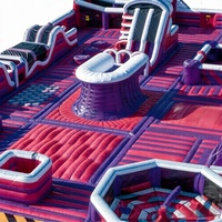 Parcours d'obstacles gonflable commercial en PVC écologique pour adultes : jeu de défi et aire de jeux personnalisable en couleurs