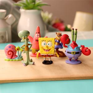 Graziose Statuette di <span class=keywords><strong>SpongeBob</strong></span> e Patrick Star, Bambola di Squidward, Decorazione per Torte e Ornamenti da Scrivania - Product Image 1