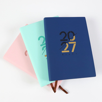 Cadeau VIP personnalisé avec boîte de luxe, agenda 2027, carnet en cuir PU bleu foncé, bloc-notes A5, agenda avec stylos, carnet de notes