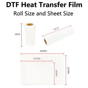 Jinlong A3 A4 A3 + גודל מבריק DTF חום העברת סרט PET גיליון עבור DTF דיגיטלי הדפסת נייר גיליונות DIY ישיר על חולצות