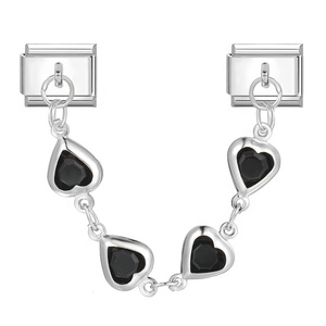 Bracelet modulaire à breloques italiennes 9 mm, combinaison exquise, double chaîne, nouveau bijou DIY, style européen et américain, plaqué platine - Product Image 5