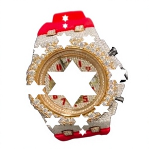 Luxury Men's Mechanical Watch Silicon Band Round Case Sapphire Crystal <b>Chronograph</b> Analog Dial Folding Clasp - Product Image 1