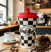 Gobelets à café jetables en papier à double paroi avec couvercle, personnalisés pour boissons chaudes, pour thé au lait Boba à emporter, 8oz, 12oz, 16oz