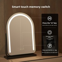 Miroir de maquillage LED simple face avec cadre métallique, miroir de coiffeuse haut de gamme pour dortoir, chambre de fille et maison