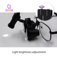 3.5X US Plug LED Metal Frame Magnifying Glasses Headlight Surgical Dentists Lamp Dental Loupes