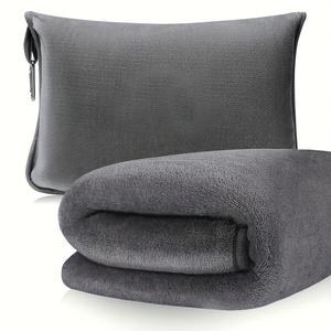 بطانية طائرة ناعمة 2 في 1 مع حقيبة ، بطانية طيران محمولة خفيفة الوزن مع طقم بطانية - Product Image 5