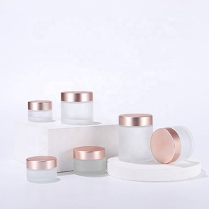 Pot en verre givré rose doré de luxe pour cosmétiques, avec couvercle, 2 oz, 10 grammes, 15 ml, 50 ml, 50 g, 20 g - Product Image 2