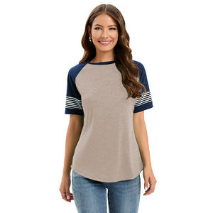 Camiseta Informal de Moda para Mujer, Cuello Redondo, Manga Corta, Estampada, Básica, para Ejercicio, <span class=keywords><strong>Blusas</strong></span> para Mujer - Product Image 5