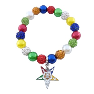 Dropshipping ordine greco della stella orientale OES Sorority smalto ciondolo perline bracciali fornitori di gioielli da donna - Product Image 1