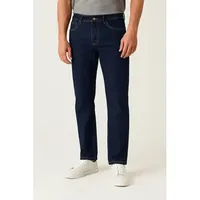 Adrenaline Erkek Düz Paça Kot Pantolon Koyu Mavi Esnek Denim Orta Bel Yarım Kasık 5 Cepli