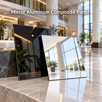 Panneau composite en aluminium miroir couleur personnalisée 3mm 4x8ft pour la décoration murale de magasins de détail