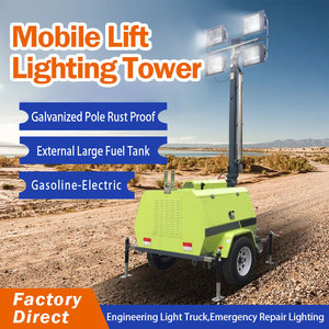 Torre de Iluminación Solar Móvil de Alto Rendimiento con Mástil Telescópico de 9 Metros, Elevación Eléctrica, 4 Luces LED de 100W, en Venta y Alquiler - Product Image 4