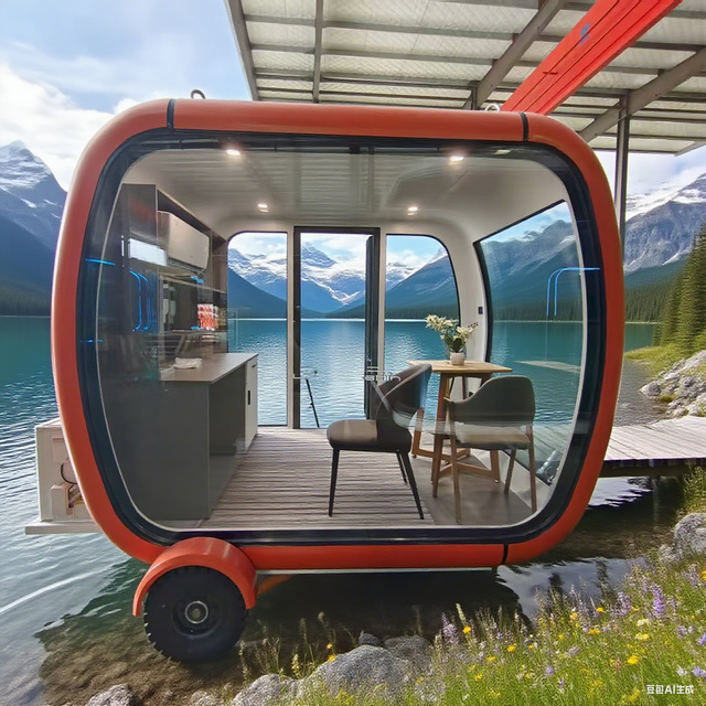 W10 Future Mobile Pod 20㎡ Smart Living Space with Panoramic Windows Ideal for Outdoor Camping & Glamping Resorts