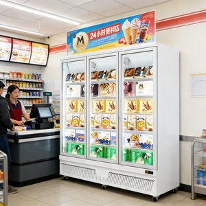 Congélateur vitrine à 3 portes vitrées à chargement par le bas pour fruits de mer et viandes, vente directe usine - Product Image 3