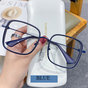 ADE WU XA1062 nueva moda mujer calidad marca de lujo Metal de gran tamaño cuadrado azul bloqueo de luz <span class=keywords><strong>gafas</strong></span> ópticas montura <span class=keywords><strong>gafas</strong></span> - Product Image 3