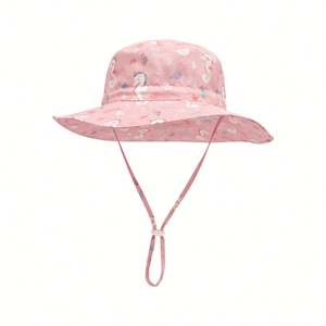 Sombrero de Pescador con Estampado Personalizado de Animales de Dibujos Animados para Niños, para Uso Diario, con Cordón para un Ajuste Seguro, para Primavera y Verano - Product Image 5