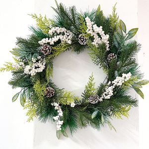 50Cm Decoración navideña País Aguja de pino sudamericano Simulación Pe White Mori Style Cypress Leaf Garland - Product Image 5