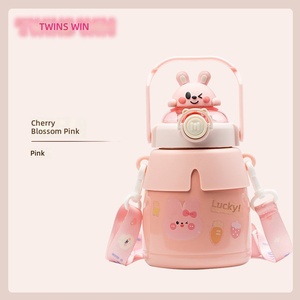 Bouteille isotherme pour enfants à grande capacité en acier inoxydable 304, tasse ventrue avec paille, cadeau très prisé - Product Image 5