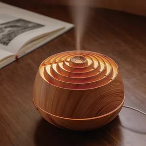 Máy khuếch tán tinh dầu điện hạt gỗ Retro Máy khuếch tán hương thơm phát sáng 7 màu Máy tạo độ ẩm siêu âm sương mù Nano 500ml - Product Image 5