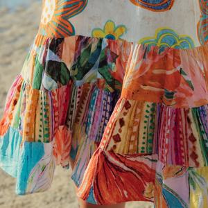 Robe maxi de vacances à imprimé floral 2023 pour femmes, robes bohèmes florales, robes vintage sans manches, vêtements de plage OEM ODM - Product Image 6