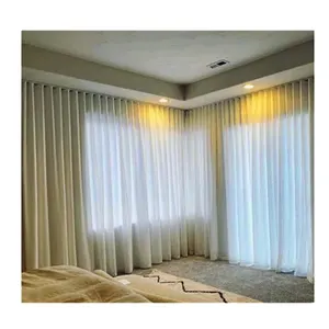 Cortinas de tecido seda para sala de estar, ondas de luxo