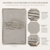 Peinture blanche abstraite la plus créative et unique Art mural Grande peinture grise sable texturé sur fond avec bâton de bois