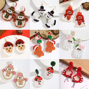 Europeu Americano Natal Série Handmade Arroz Beads Pérola Gota Cross-Border Venda Quente Papai Noel Stud Estilo Borboleta - Product Image 2