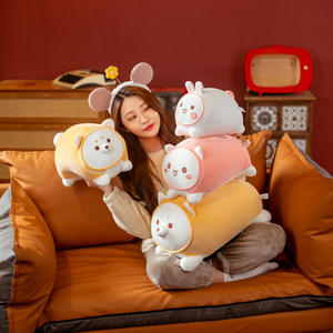 Simpatico giapponese grasso casa gatto stoffa giocattolo morbido e carino cucciolo di cane che dorme adorabile volpe Spandex cuscino di peluche per bambini - Product Image 4