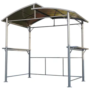 Gazébo pour Barbecue 245x150x233 cm, véranda de jardin, grille baldaquin de jardin fait en Aluminium et en fer