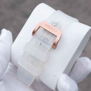 Montre automatique de luxe OBLVLO pour homme, cadran squelette sport, 24 mm, transparente, carrée, analogique, verre saphir, ajourée, tendance - Product Image 5