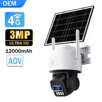 Caméra de sécurité extérieure PTZ couleur 4G AG626 3MP avec batterie solaire 12000 mAh et lumière noire pour ferme, ranch, verger