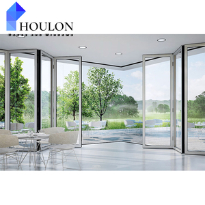 Puertas plegables de vidrio templado con aislamiento térmico de estilo nórdico, puertas plegables de acordeón para Patio para balcón - Product Image 6