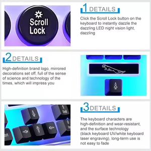 Colorful Glare G21 Punk Wired Keyboard and Mouse Combo 104 Keys <b>Led</b> Backlit Computer Gaming Keyboard and Mouse Combos - Product Image 2
