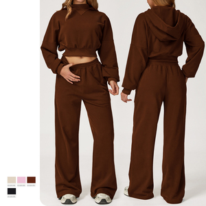 Athleisure indossa <span class=keywords><strong>pantaloni</strong></span> sportivi da <span class=keywords><strong>donna</strong></span> e felpa con cappuccio <span class=keywords><strong>tuta</strong></span> sportiva da <span class=keywords><strong>donna</strong></span> - Product Image 2