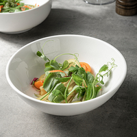 Passe au lave-vaisselle Vaisselle blanche classique bon marché Vaisselle pour Restaurant Hôtel Ménage Soupe en céramique Bol à salade en porcelaine