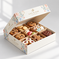 Boîte d'emballage alimentaire en papier pliable de luxe personnalisée pour gâteaux, desserts, biscuits, beignets, pâtisseries, macarons et cookies - Vente en gros