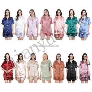 <span class=keywords><strong>Pigiama</strong></span> di seta del fornitore della fabbrica Set <span class=keywords><strong>pigiama</strong></span> di <span class=keywords><strong>raso</strong></span> a maniche corte da donna - Product Image 2