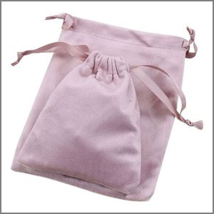 Sac cadeau de luxe en velours moelleux 10x14cm, pochette souple à cordon, sac de rangement portable pour colliers, cadeaux de mariage et d'entreprise - Product Image 3