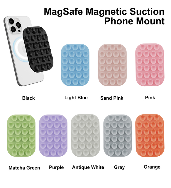 Portable Waterproof Flexible Magnetic Silicone Suction Cup Phone Holder Compact Pocket-Sized Hands-Free Lightweight Desk Use
