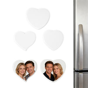 Magnete da frigo in ceramica bianca personalizzabile di alta qualità, disponibile in Spagna, progettato per risultati nitidi nel trasferimento di calore. - Product Image 1