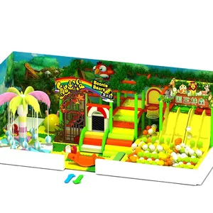 Gungle Theme High quality new design kids indoor soft playground equipment with foam blocks and trampoline