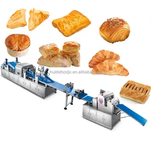 Guangzhou Huide Linha Automática De Pão De Pastelaria Puff Pastry Croissant Making Machine Puff Pastry Machine para Venda