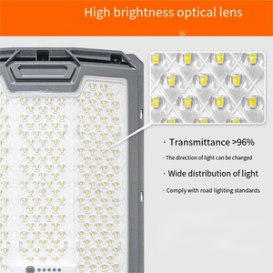 Lampione Stradale LED <span class=keywords><strong>Solare</strong></span> <span class=keywords><strong>da</strong></span> <span class=keywords><strong>Esterno</strong></span> 500W IP65 Impermeabile con Sensore, Illuminazione <span class=keywords><strong>da</strong></span> Giardino, Angolo di Illuminazione 270°, Garanzia 3 Anni, Super - Product Image 2