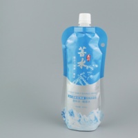 Sachet en aluminium de 500 ml pour eau hydrogénée, forme de bouteille d'eau minérale, bec verseur en plastique