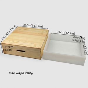 Caja de madera rectangular grande para hacer jabón casero con moldes de silicona y tapa - Product Image 4